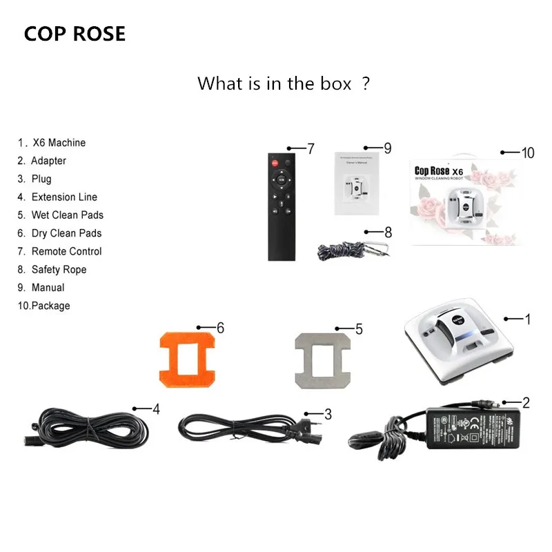 Автоматический мойщик окон COP ROSE X6 умный пылесос дистанционное управление защита