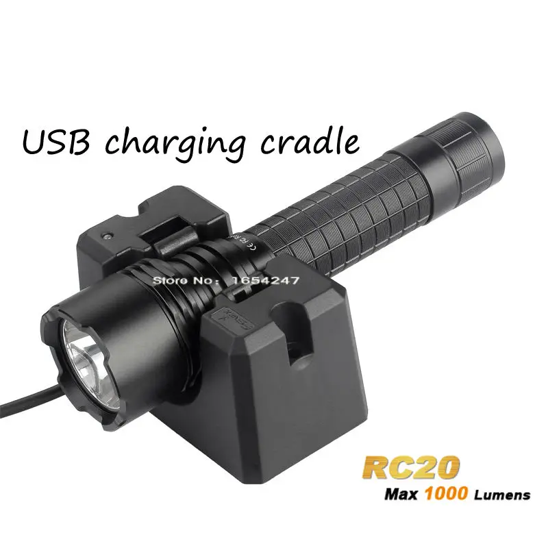 FENIX RC20 тактический фонарь 290 metro cree xm-l2 (u2) led 1000 lm 5 + fenix 2600 mah аккумулятор | Освещение