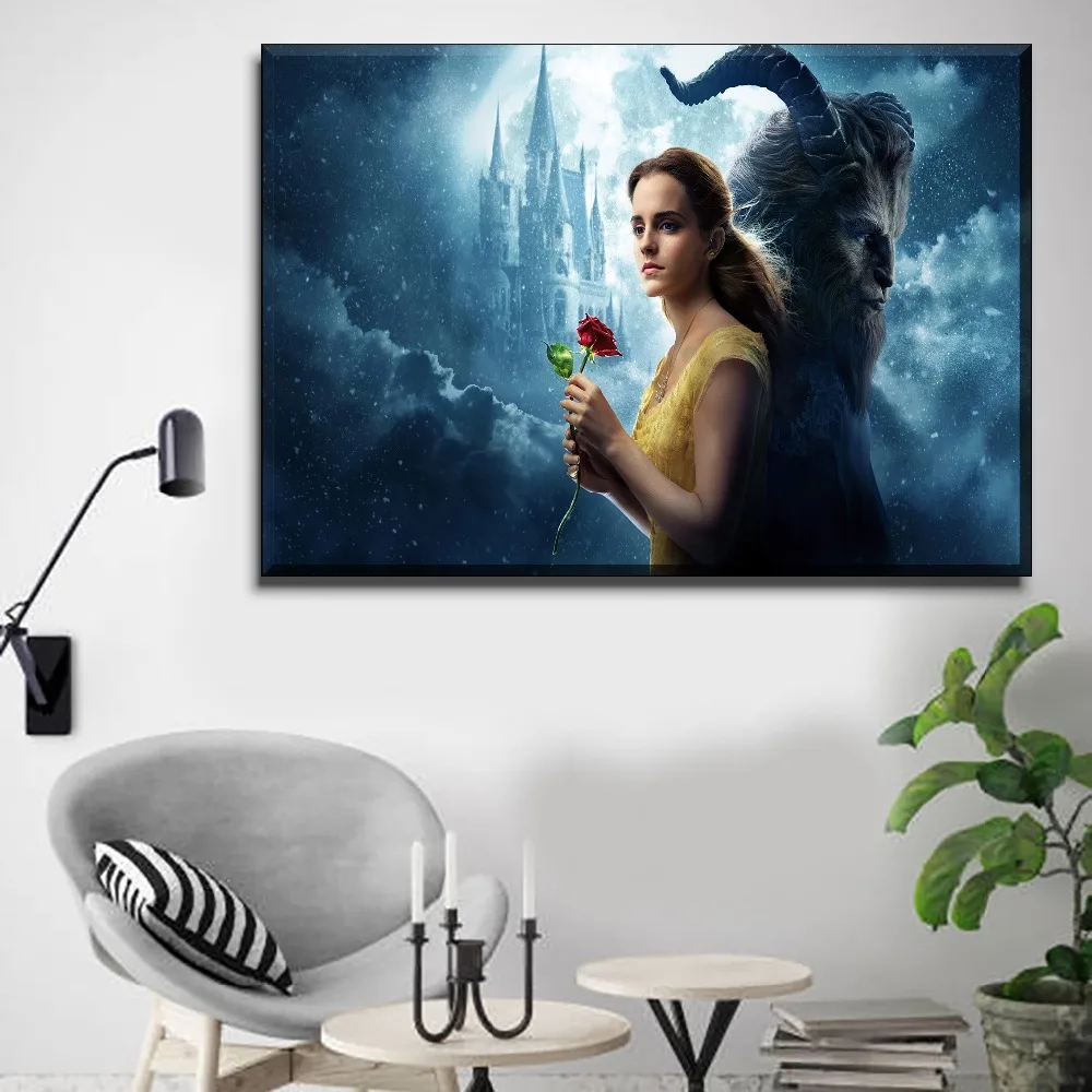 1 Панель Красота и с рисунком из мультфильма Красавица Чудовище плакат со сценами