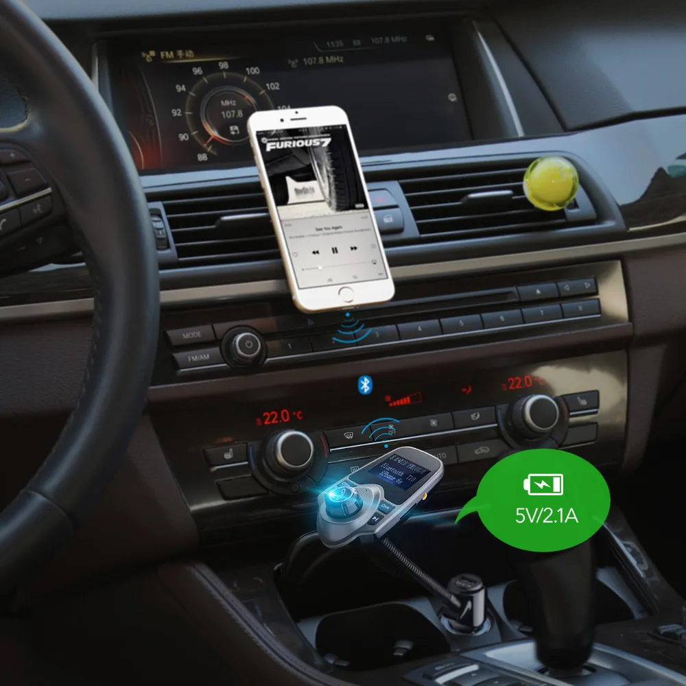 Беспроводной Bluetooth FM передатчик VTIN модулятор автомобильный комплект 1 44 &quotэкран