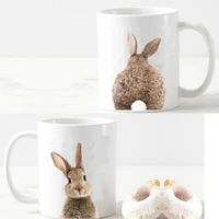 cute rabbit mug creative animal coffee mug tea milk cup best christmas gift mug for you and your friend