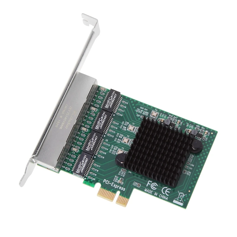 Горячий 10/100/1000M PCI-E PCI Express 4x Gigabit карты 4 порт Ethernet сетевой адаптер
