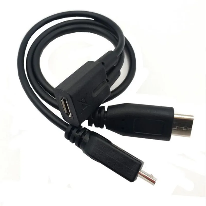

2 in 1 USB 3.1 Type C Charging Cable, USB 2.0 micro 5Pin to USB C Type C Male and Micro USB Male Charger Cable 0.25m