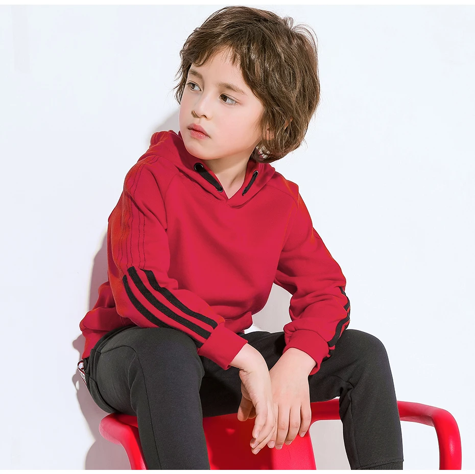 Pioneer Kids/осенне-зимние толстовки для мальчиков; толстовки в полоску с карманами; свитшоты в стиле пэчворк; одежда для детей; BWY910300