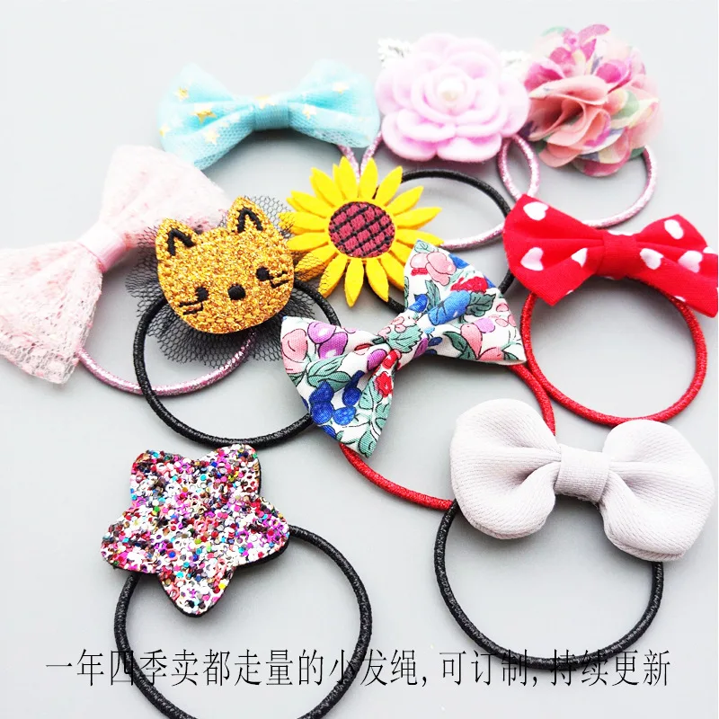 Детская эластичная лента для волос ручной работы Резиновая с объемными куклами и