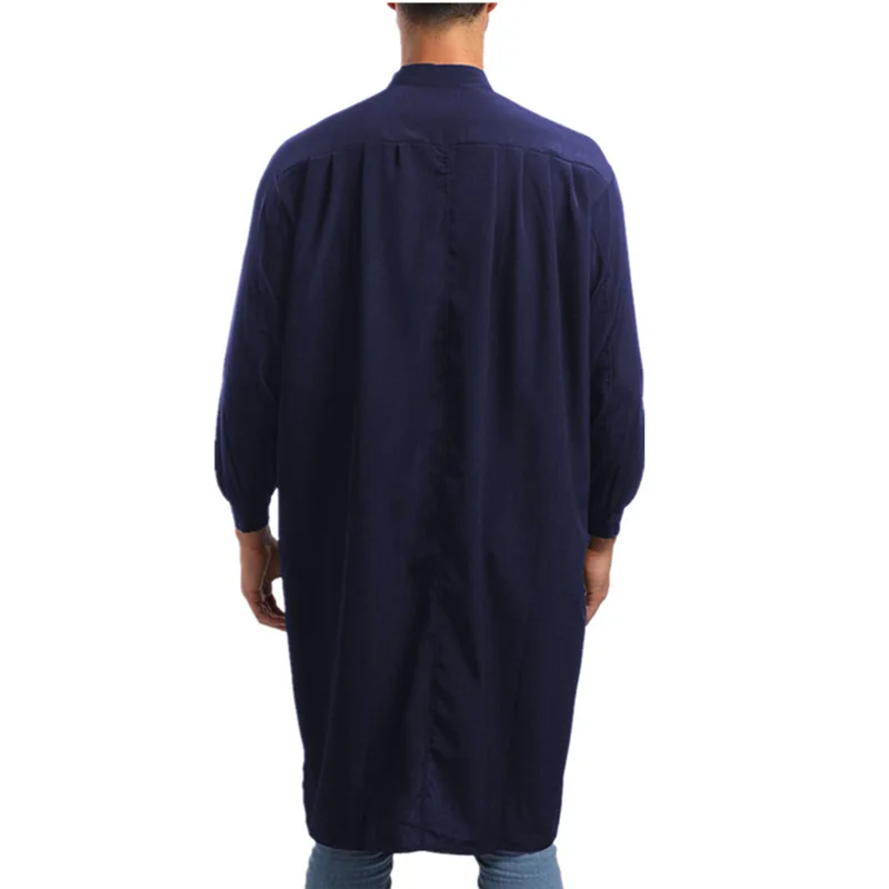 

New hot sale dropshipping Brand Men's Shirt Simple Long Casual priest Shirt Muslim Robe Thobe Arab Style Fashion top clothes