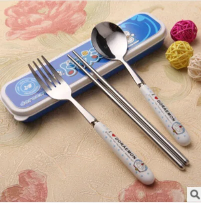 Детский набор посуды Hello Kitty кухонный обеденной портативные столовые приборы из