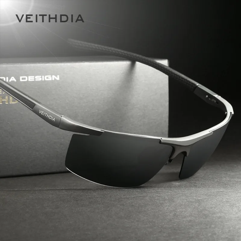 Фото Солнцезащитные очки VEITHDIA, спортивные, дизайнерские, алюминиевые, мужские, уличные, для велоспорта, поляризационные, UV400, для вождения, солнце... №2