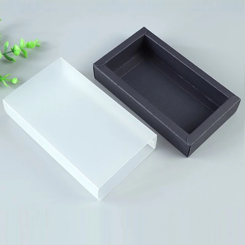 20 шт Матовый ПВХ рукав черный бумажный ящик коробки DIY ручной работы мыло ремесло Драгоценность Коробка для свадьбы праздничная подарочная упаковка