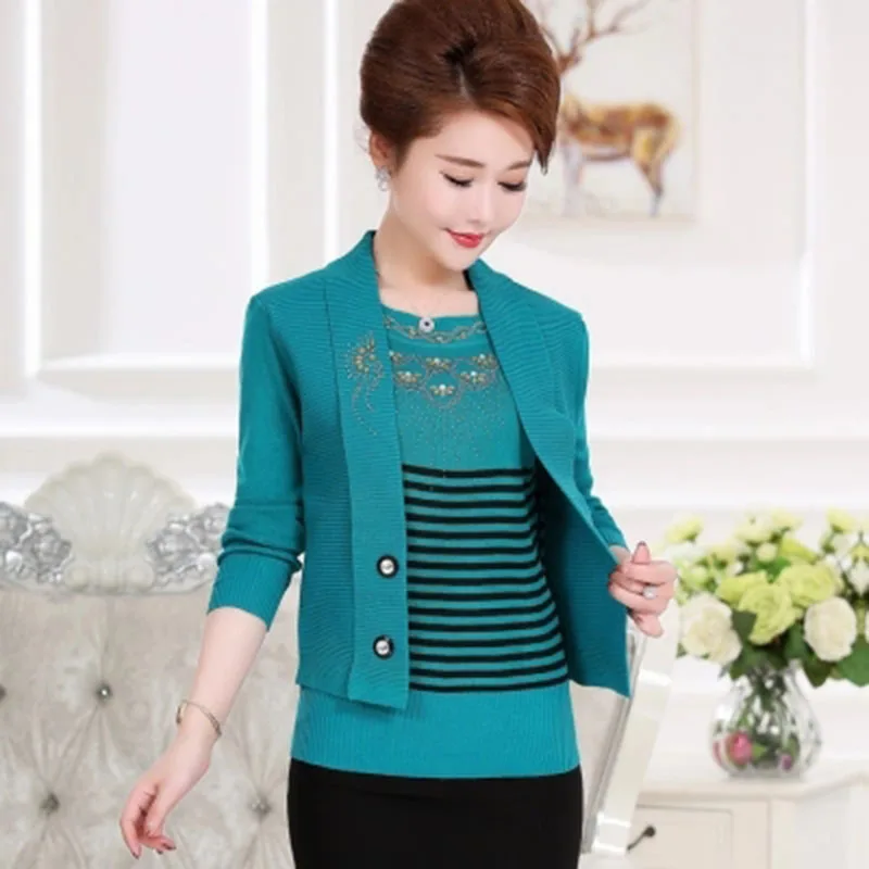 Осенний женский поддельный свитер из 2 предметов женские пуловеры с пайетками