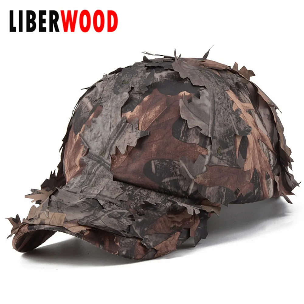 Тактическая 3D охотничья Кепка с натуральным деревом страйкбольная камуфляжная
