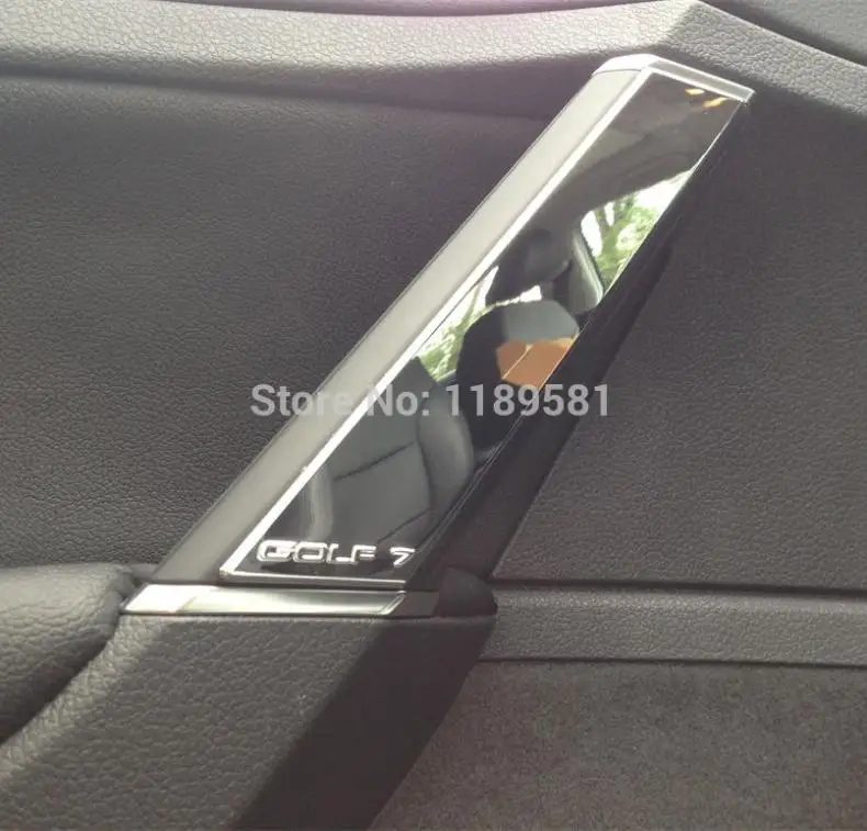 

For VW Golf 7 MK7 2014 2015 2016 ABS Chrome Inside Interior Door Armrest Around Cover Trim