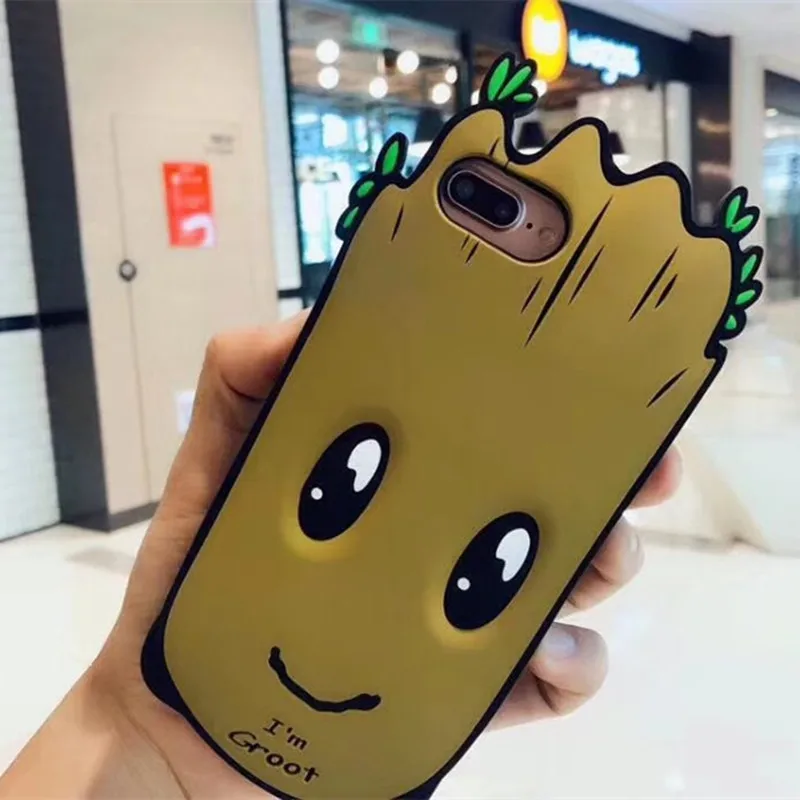 3D мультфильм милые животные Croot дерево человек Силиконовые Мягкий чехол для iPhone X