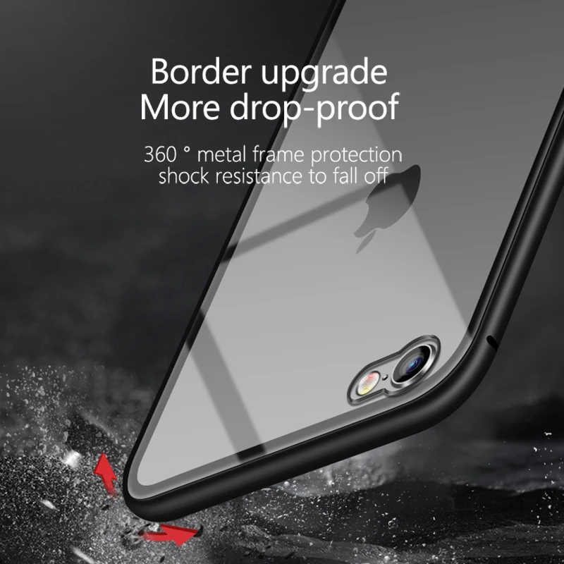 Роскошный Магнитный адсорбционный чехол для iPhone X 8 7 Plus закаленное стекло задний