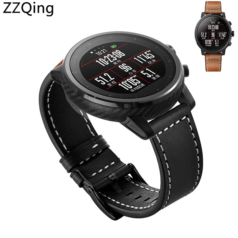 Huami Amazfit Stratos pace 2 ремешок Смарт часы кожаный 22 мм браслет для оригинального xiaomi