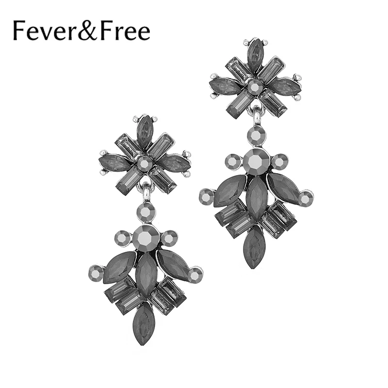 Fever &amp Free цветочные хрустальные Висячие Серьги Подарки для женщин Свадьба