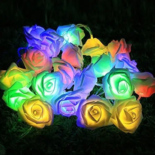 Домашний Декор для дома и улицы гирлянды Батарея работает 2 м 20 светодиодный роза