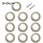 ZtDpLsd 10 шт. 60 мм металлический круговой алмазное шлифовальное колесо пильное полотно + 2 шт 3 мм хвостовик штанги вала роторный дремель отрезной диск абразивный