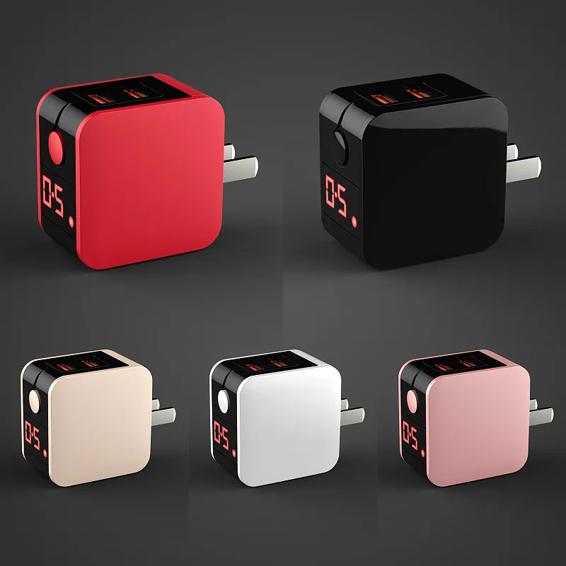COOSHU USB зарядное устройство 2 порта + цифровой дисплей портативный Быстрый usb
