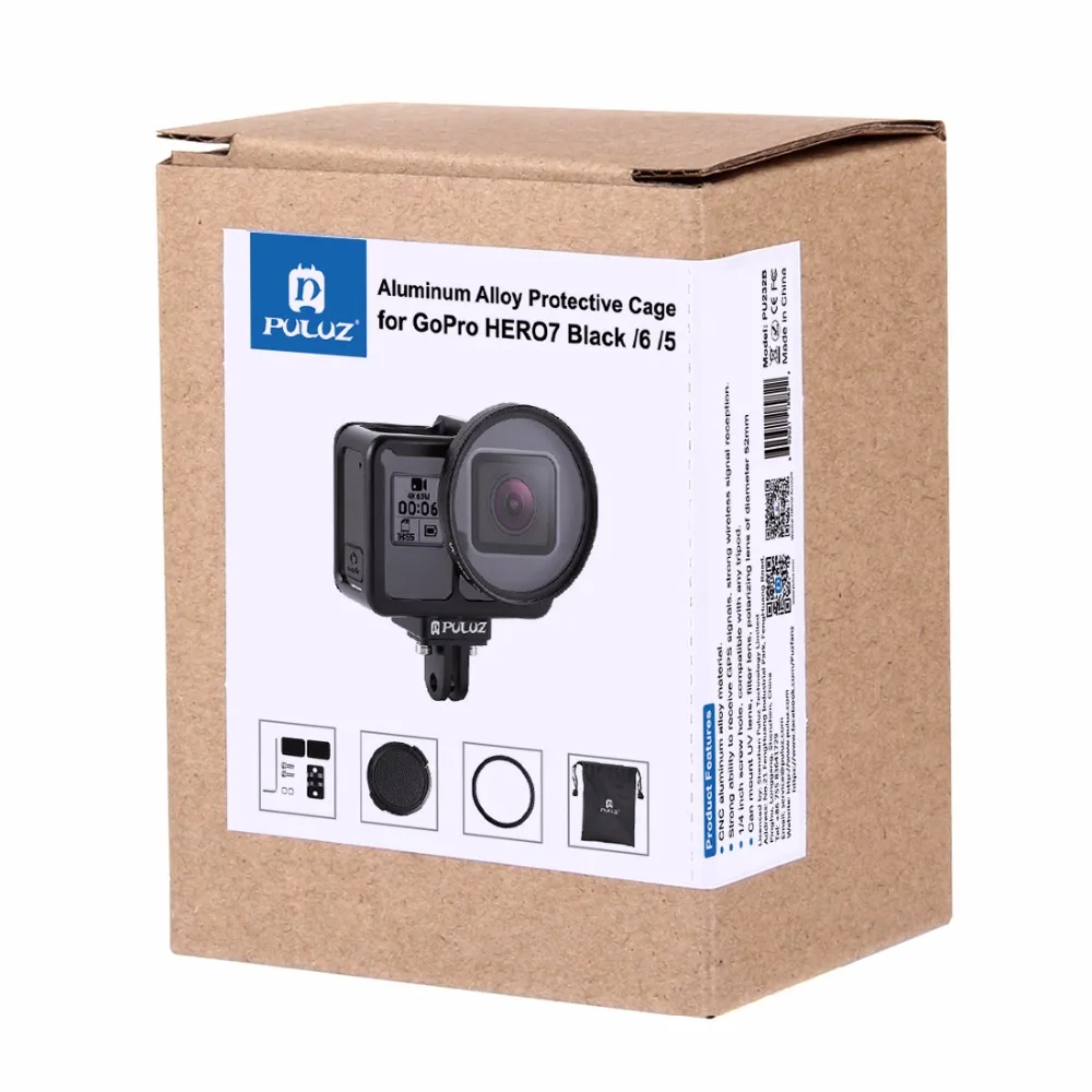 PULUZ чехол для GoPro HERO 7 черный серебряный белый корпус Защитная клетка страховая рамка для GoPro Hero 7