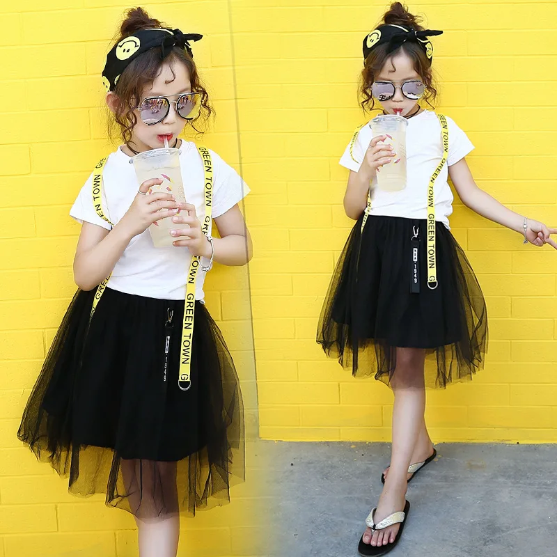 Коллекция 2018 года новые летние комплекты детской одежды для девочек модные