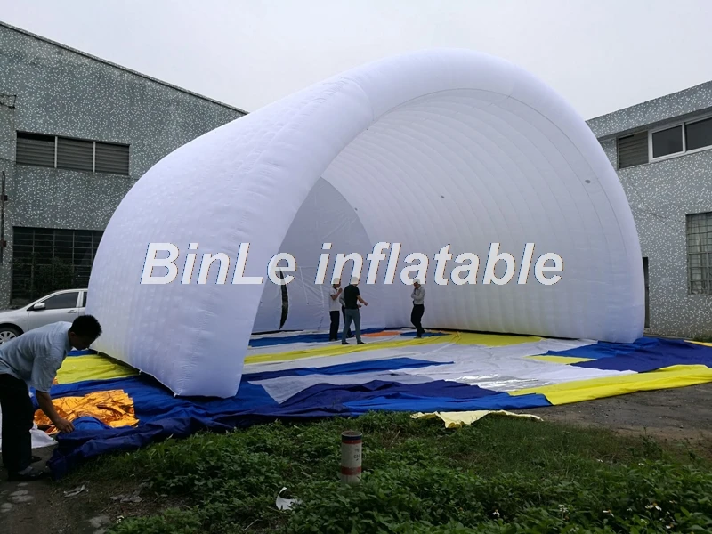 

10x8x6m white waterproof oxford giant inflatable stage cover arch style stage tent open air roof canopy for concert or events