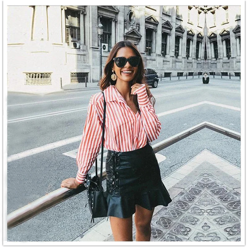 Новинка 2019 весенне летние женские сексуальные Рабочие Рубашки с v образным