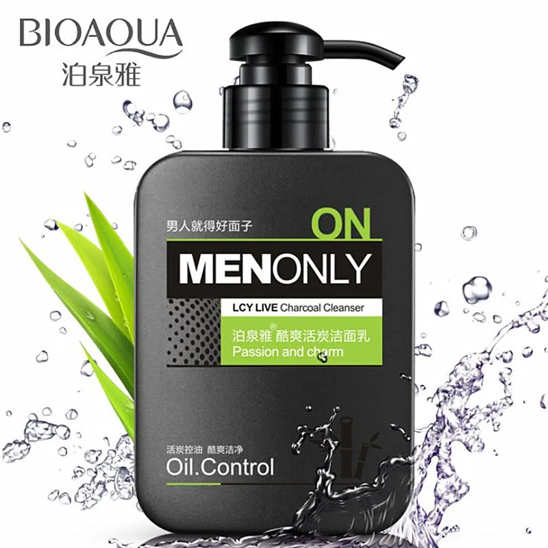 BIOAQUA Для мужчин масло контроль увлажняющий уголь Cleanser Глубокая очистка и