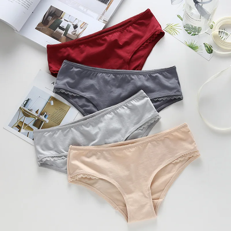 Женские трусики новые удобные трусы женские сексуальные кружевные сплошной цвет