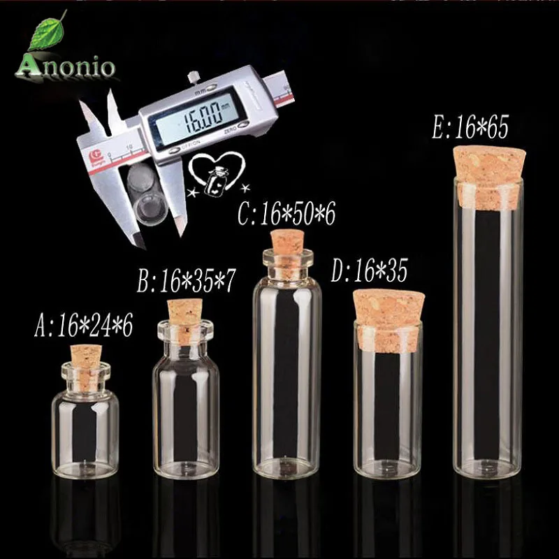 100 шт./лот небольшие стеклянные баночки крошечный маленькие прозрачные Корк