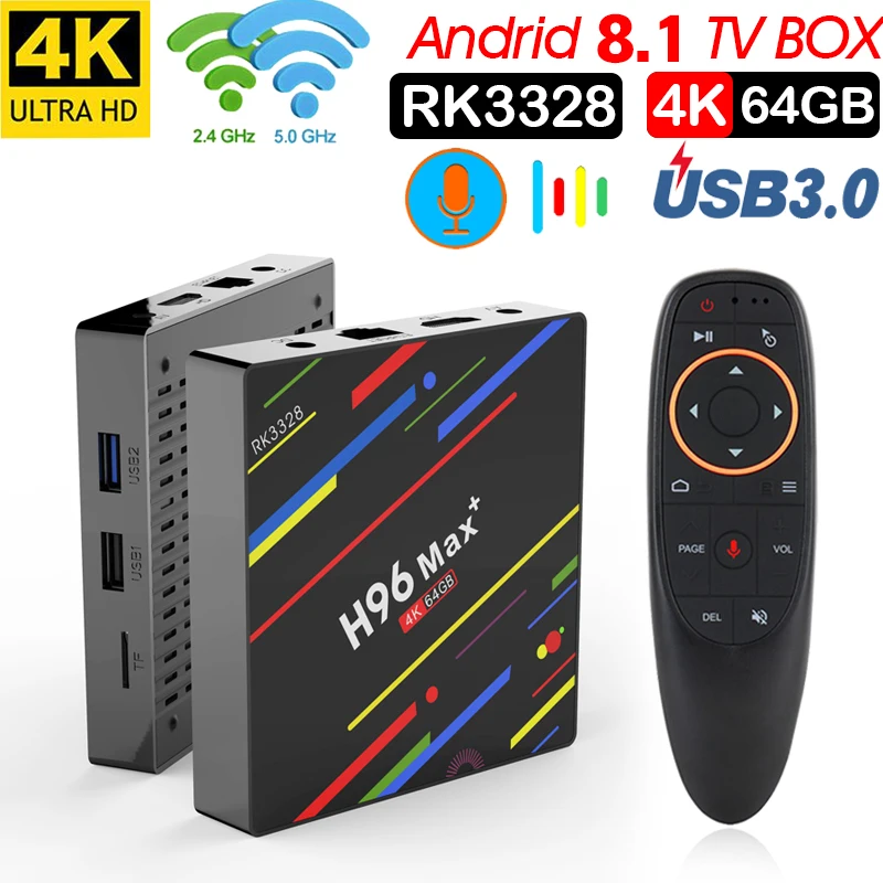 MAX Smart TV BOX Android 8 1 Rockchip RK3328 DDR3 4 Гб di Ram 64 Rom IPTV Intelligente телеприставка k USB 3 0 HDR H.265