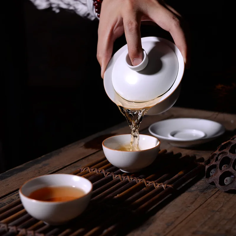 180 мл Керамические Gaiwan фарфоровые чашки для чайной церемонии кунг фу Tureen чайная