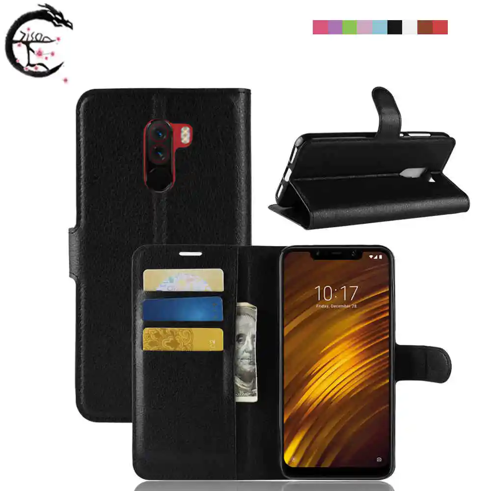 Чехол книжка для Xiaomi Mi Pocophone F1 бумажник из искусственной кожи телефона чехлы с
