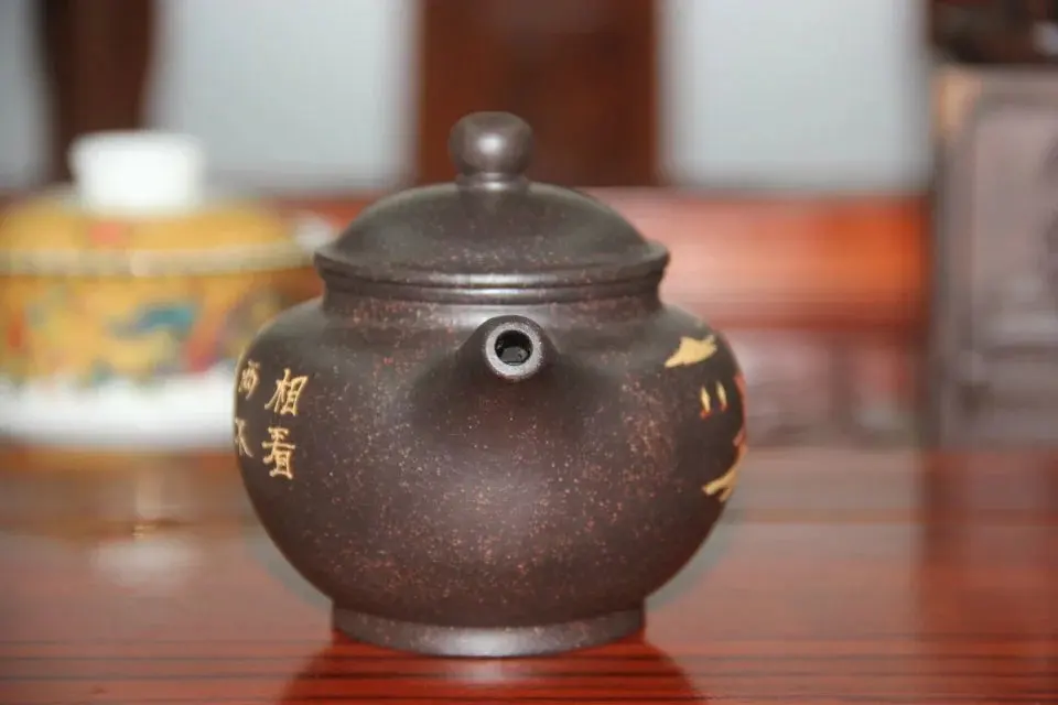 Китайский чайный набор из исинской глины чайник грязи с черной грязью горшок для
