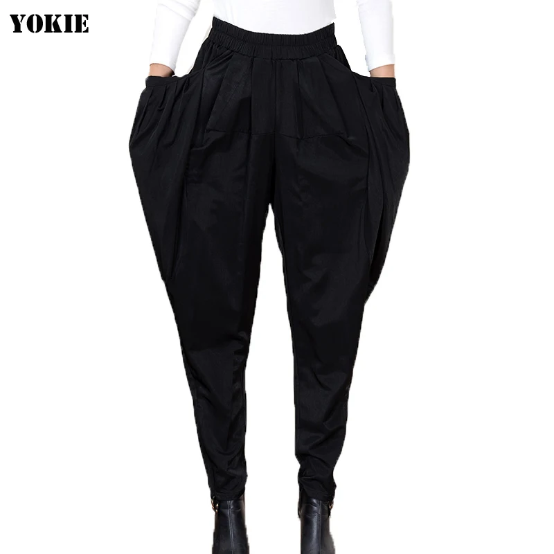 2016 новые шаровары женские с шаговым швом широкие штаны танцевальные размера плюс