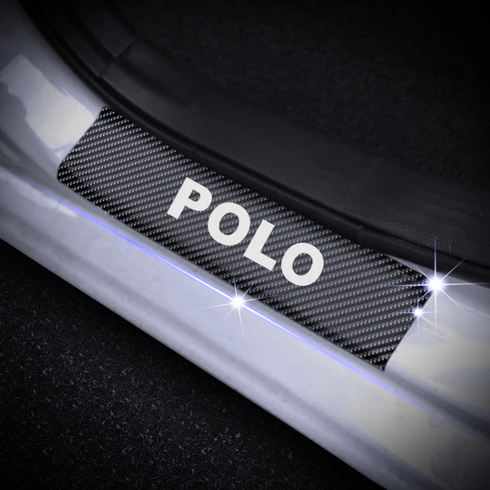 Для Volkswagen VW Polo автомобильный порог Накладка на порог двери Накладка 4D углеродное волокно Наклейка Автомобильные аксессуары 4 шт