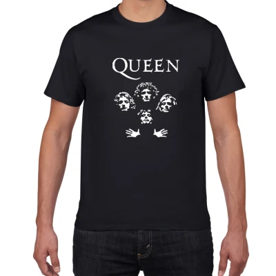 Блестящая рок-группа queen Футболка мужская крутая уличная одежда поп-рок футболка мужская летняя хлопок тяжелые Топы И Футболки в стиле рок мужская одежда - Цвет: W374 black