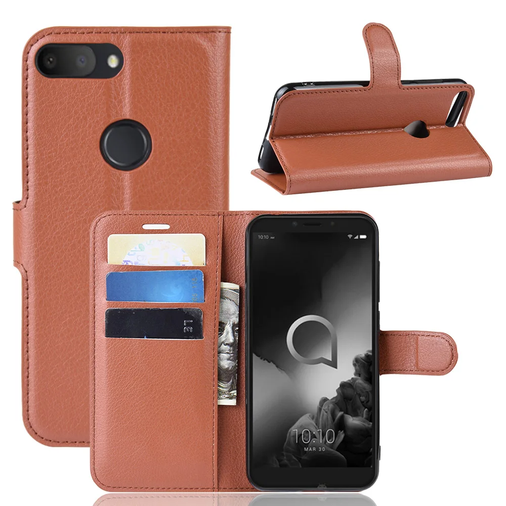 Для Alcatel 1S 5024D Чехол Премиум из искусственной кожи с отделениями для карт чехол-подставка для Alcatel 1S 5024D чехол