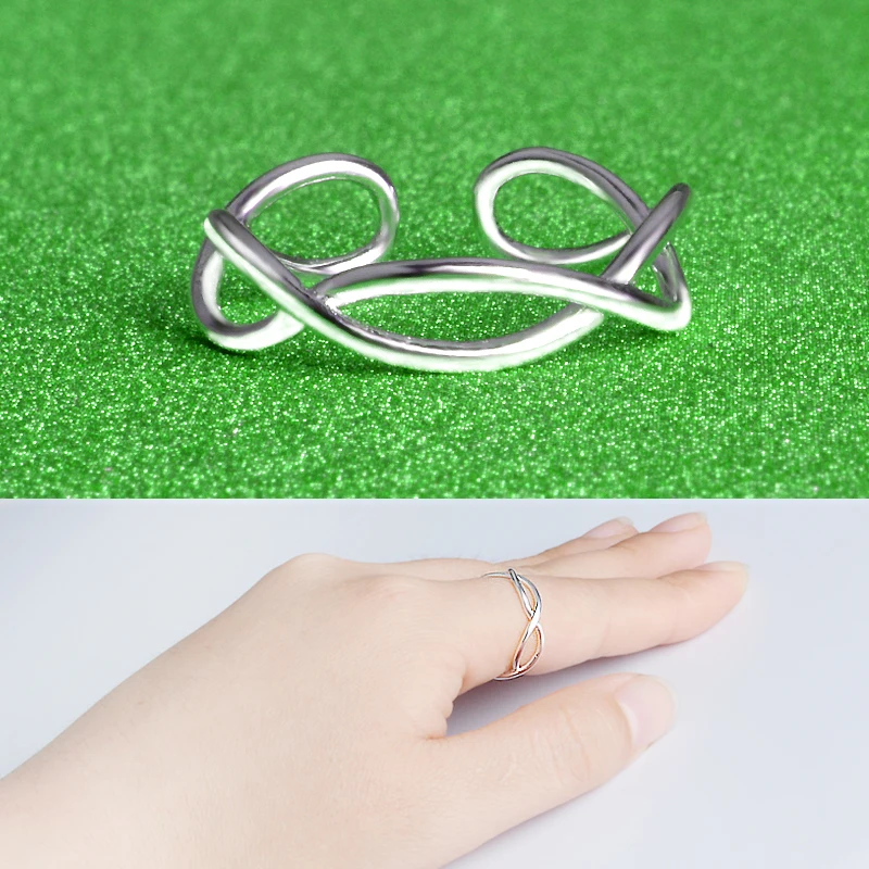Высокое качество модные простые креативные кольца в форме кривой формы серебро