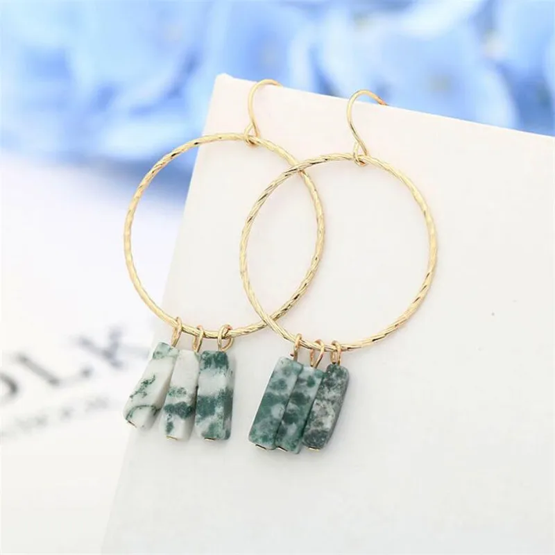 Шикарный золотой цвет круглый синий природный камень мотаться чешские Подвески