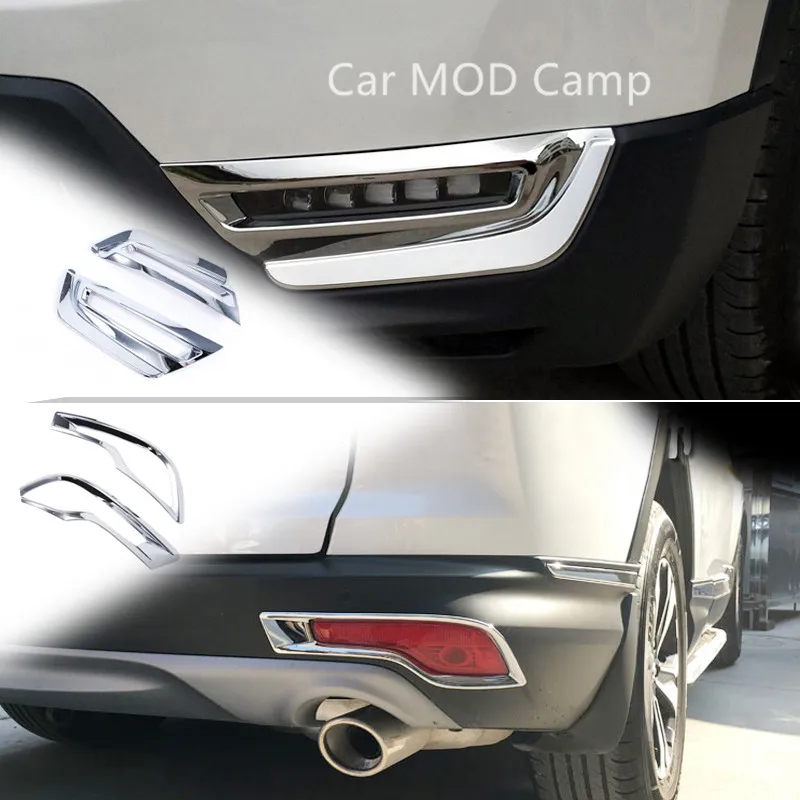 

Для Honda CRV Fifth Gen 2017 2018 ABS Хром Передняя и задняя противотуманная фара крышка отделка 4 шт. автомобильный Стайлинг