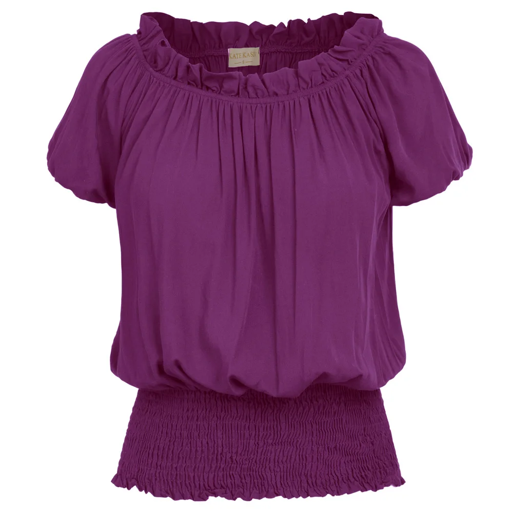 Женские винтажные Топы в стиле бохо с коротким рукавом и оборками| |