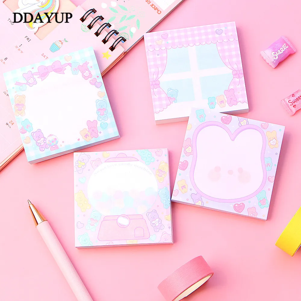 80 листов розовый милый конфетный блокнот для заметок липкий стикер этикетка Escolar