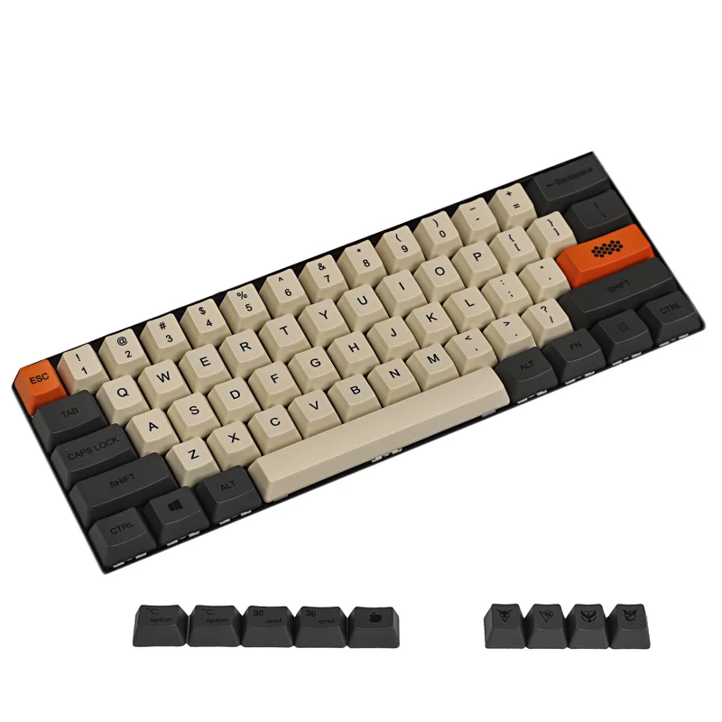 61 Plus Mac YMDK Carbon Dye Sub 108 87 61 клавиши Mac толстые PBT OEM профиль Keycap для стандартных 104 TKL 60% MX переключатели клавиатуры - Цвет: 61 Plus Mac
