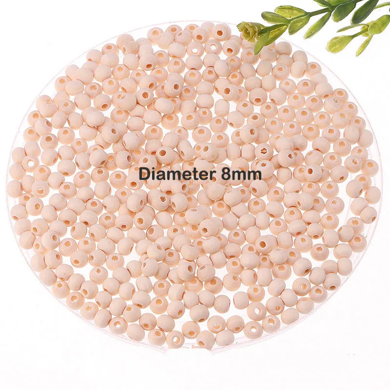 8mm 124pcs 20g 2-300 шт 6/8/10/12/14/16/18/20/25/30 мм деревянные бусины натурального Цвет круглый эко-свободного кроя из деревянных бусин "сделай сам" для изготовления ювелирных изделий - Цвет: 8mm 124pcs 20g