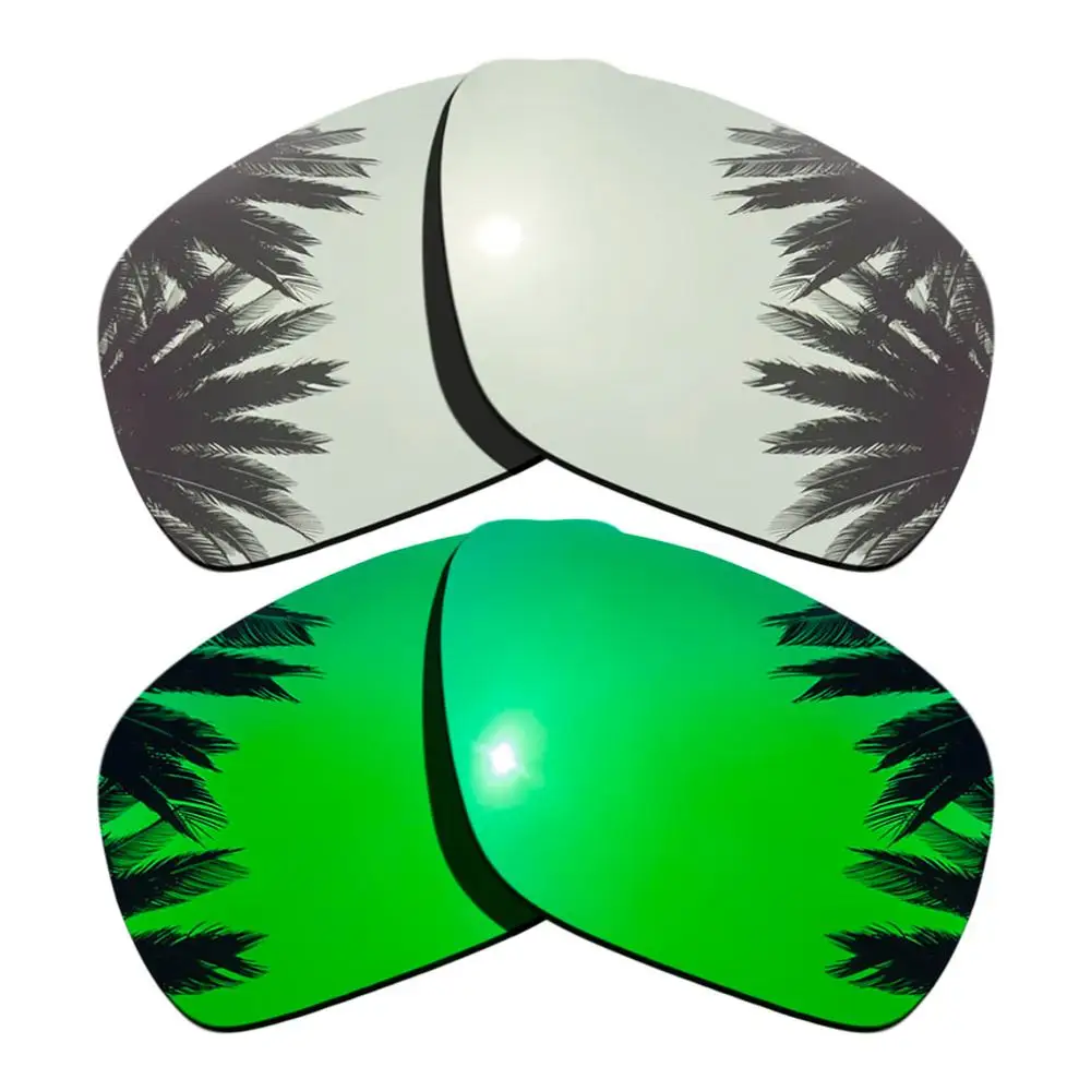 Silver-Green Поляризованные зеркальные линзы для замены покрытия для солнцезащитных очков-Оукли отправка 1 рамка разных цветов - Цвет линз: Silver-Green