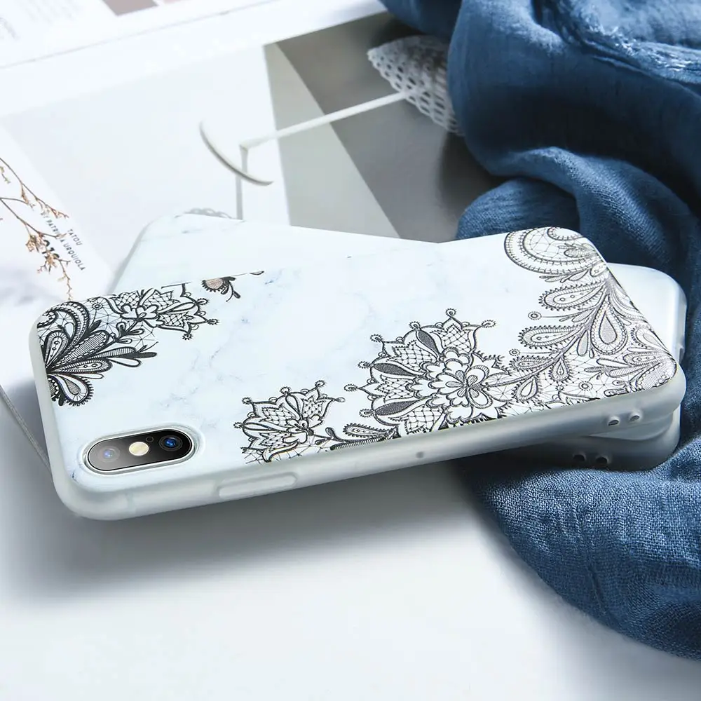 KISSCASE Marble Flower Phone Case For iPhone 11 8 7 X XR plus 6 6S Plus Capa XS MAX Cover | Мобильные телефоны и