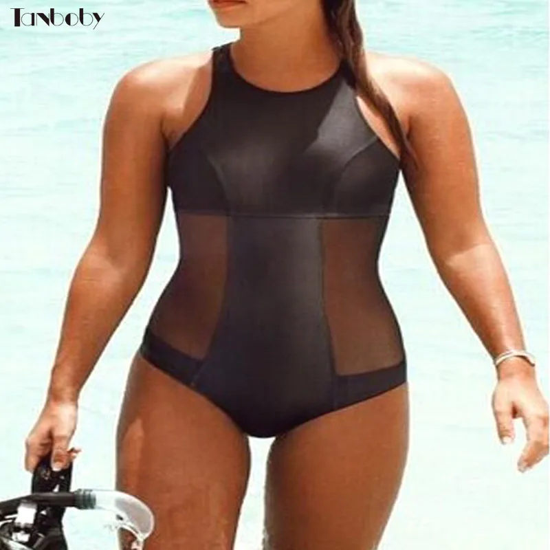 Купальники с высокой горловиной монокини одежда для плавания женские сетчатые