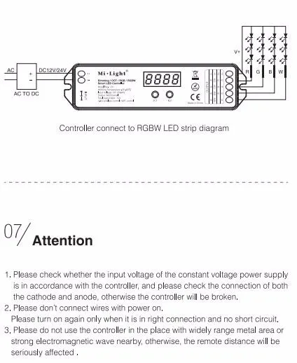 Milight DC12V-24V 2,4G беспроводной Wi-Fi контроль для Dim CCT RGB RGBW Светодиодная лента MiLight LS1 4в1 умный светодиодный пульт дистанционного управления+ FUT090