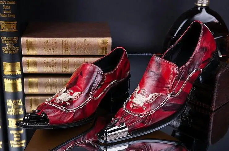 2016 модные мужские любимые красные повседневные туфли ручной работы из